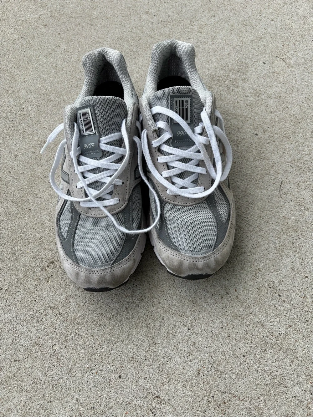 New Balance Gray and White Men's Athletic Shoes - 990v4 Style